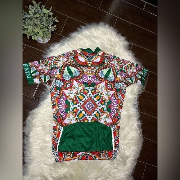 DKGEMN Cycling wear green/multicolored Quick Dry jersey sz XL - Picture 3 of 5